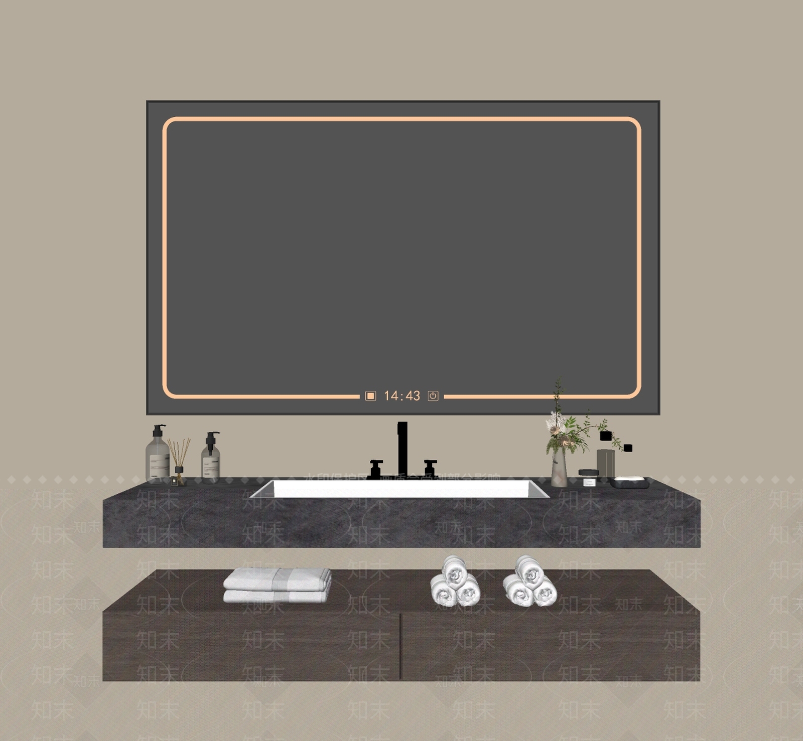 现代浴室柜SU模型下载【ID:1179708907】