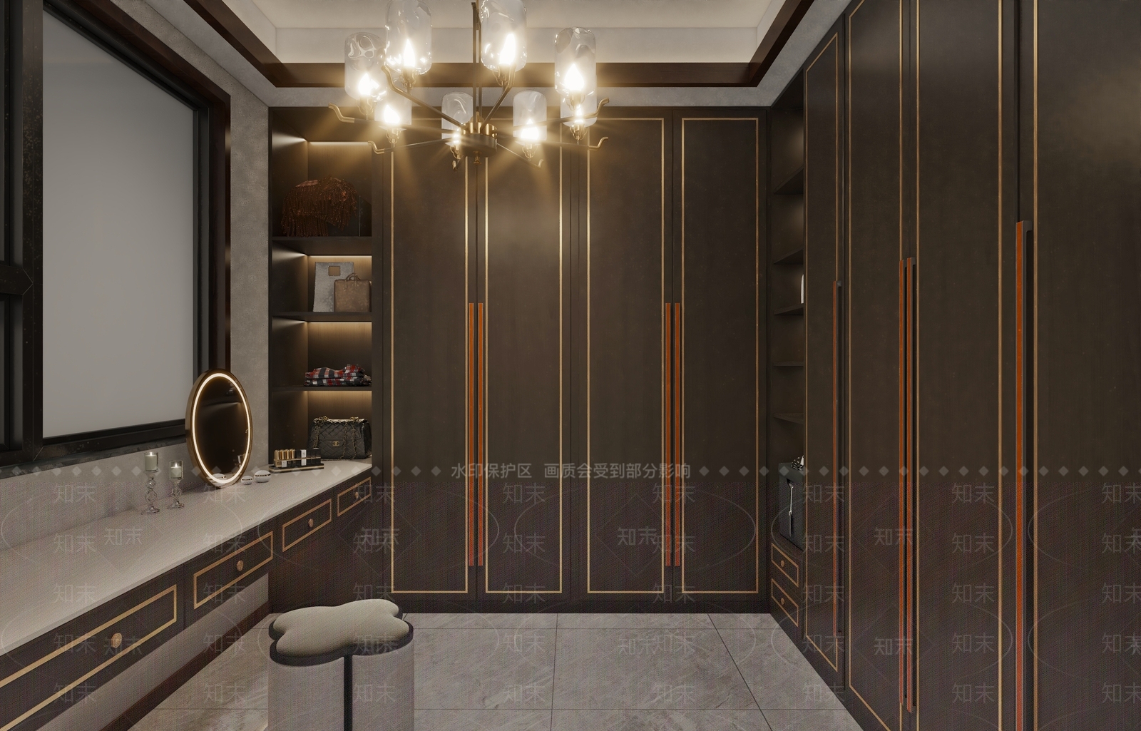新中式衣帽间3D模型下载【ID:1179710974】