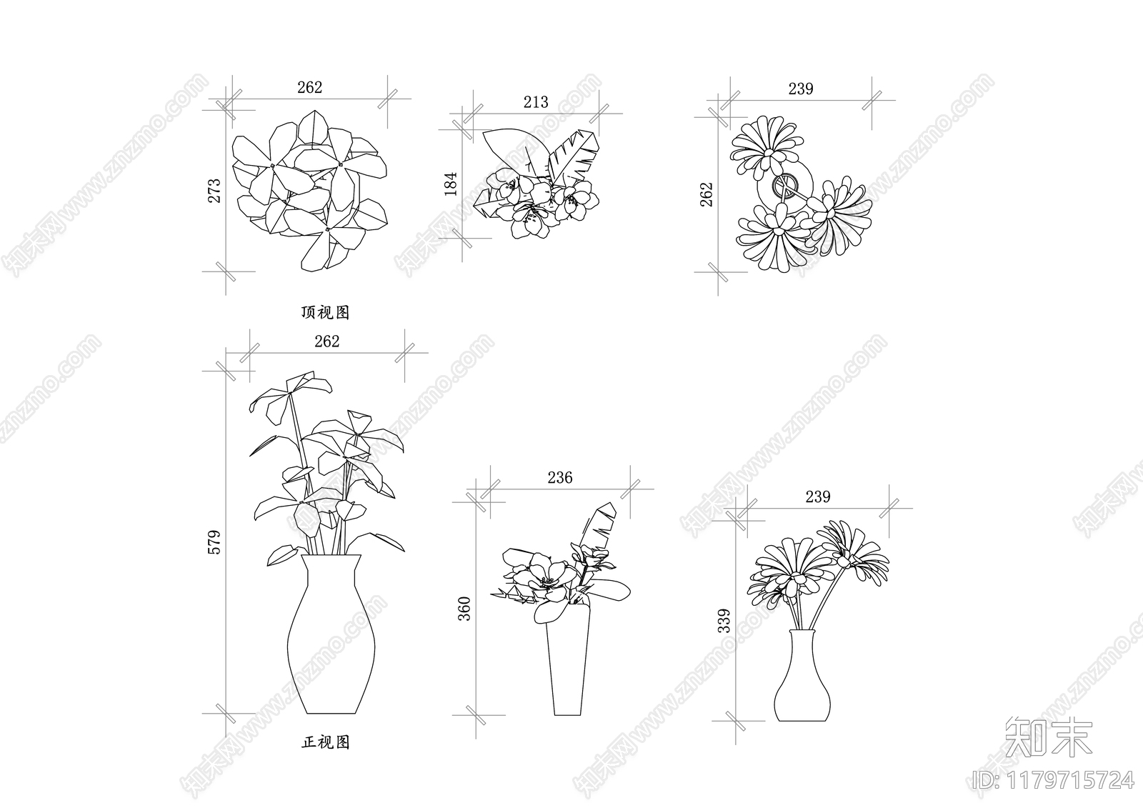 现代综合植物图库cad施工图下载【ID:1179715724】