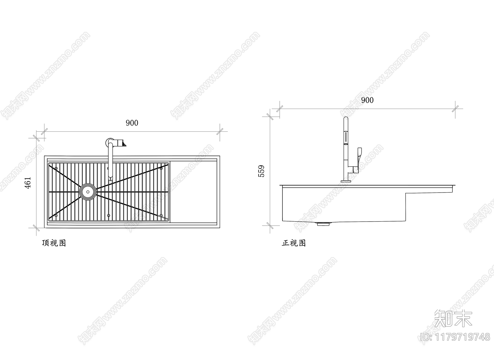 现代厨房设施cad施工图下载【ID:1179719748】