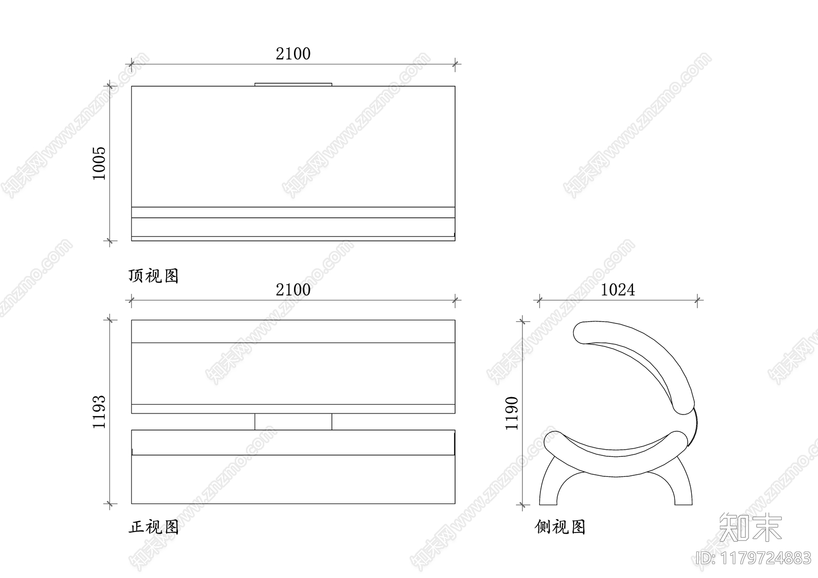 现代床施工图下载【ID:1179724883】