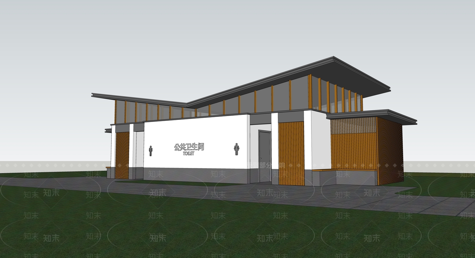 新中式小公建SU模型下载【ID:1179726781】