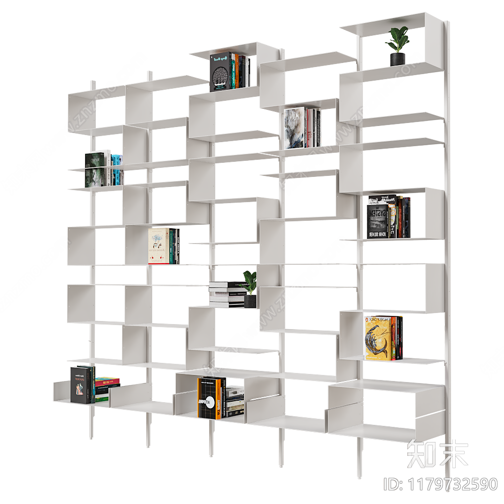 美式欧式书柜3D模型下载【ID:1179732590】