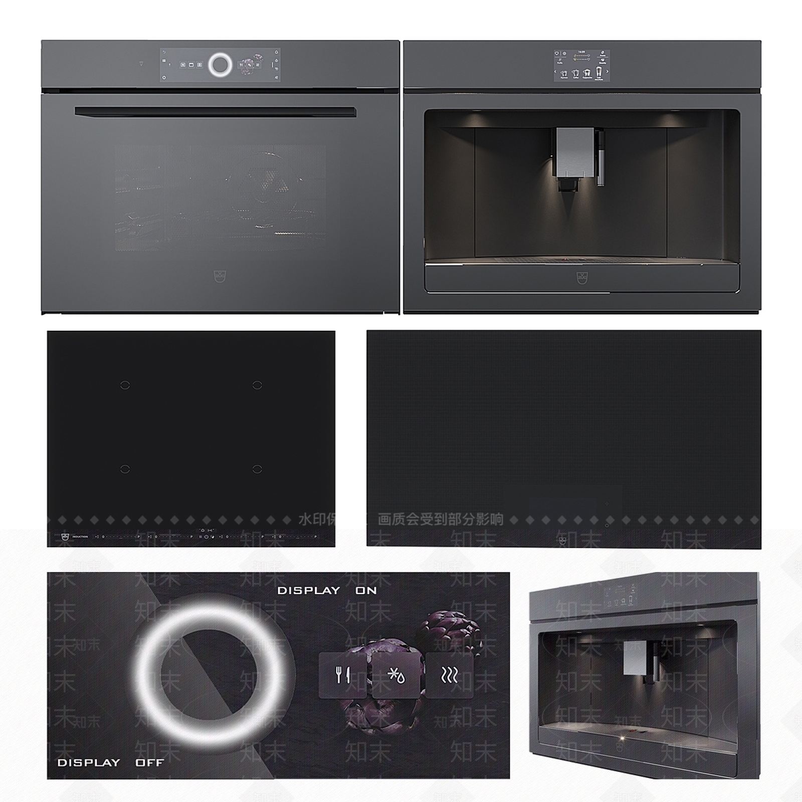现代厨房电器组合3D模型下载【ID:1179732773】