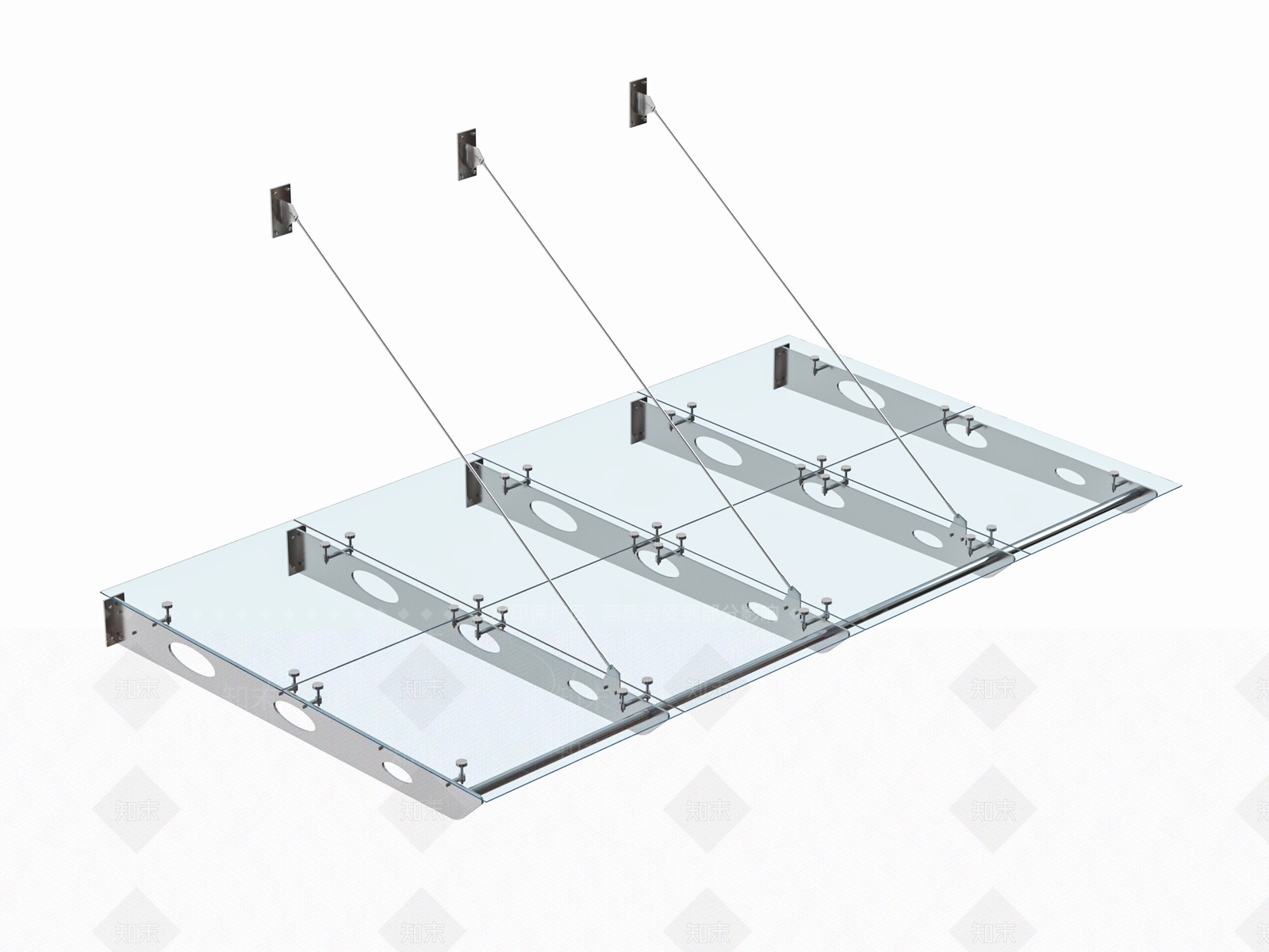 现代遮阳棚3D模型渲染效果图