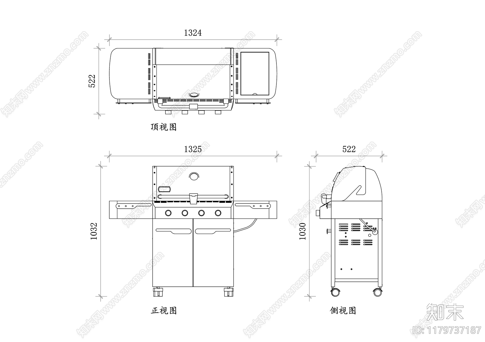 现代厨房设施cad施工图下载【ID:1179737187】