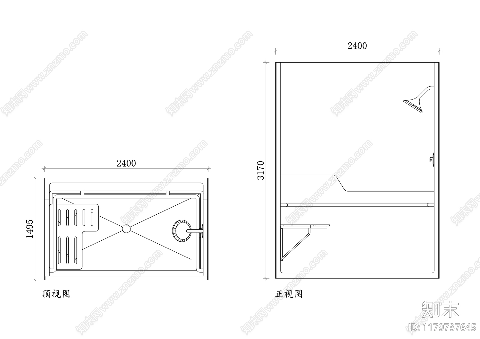 现代卫浴设施施工图下载【ID:1179737645】