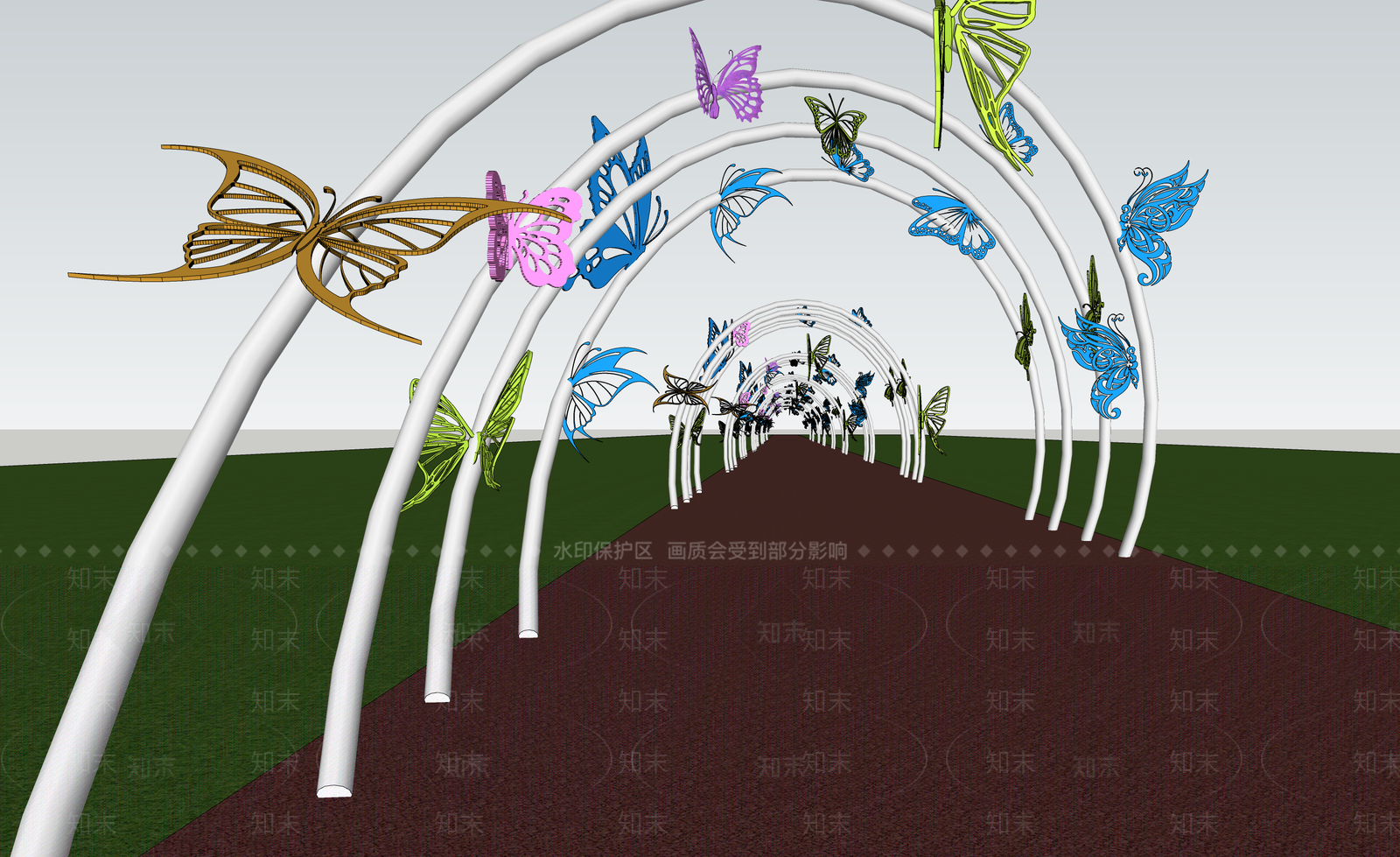 现代景观公园SU模型下载【ID:1179738294】