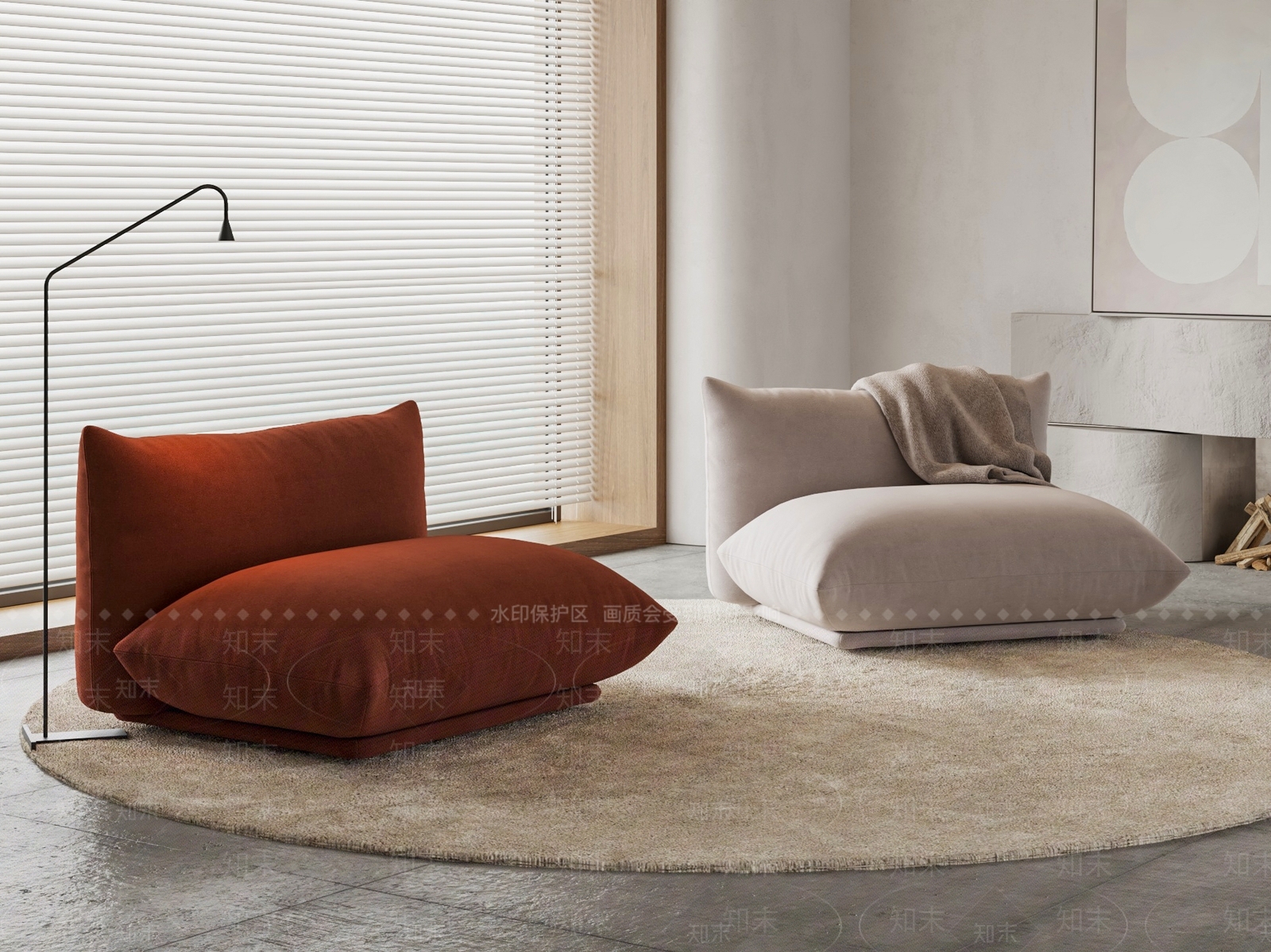 现代简约单人沙发3D模型下载【ID:1179738819】