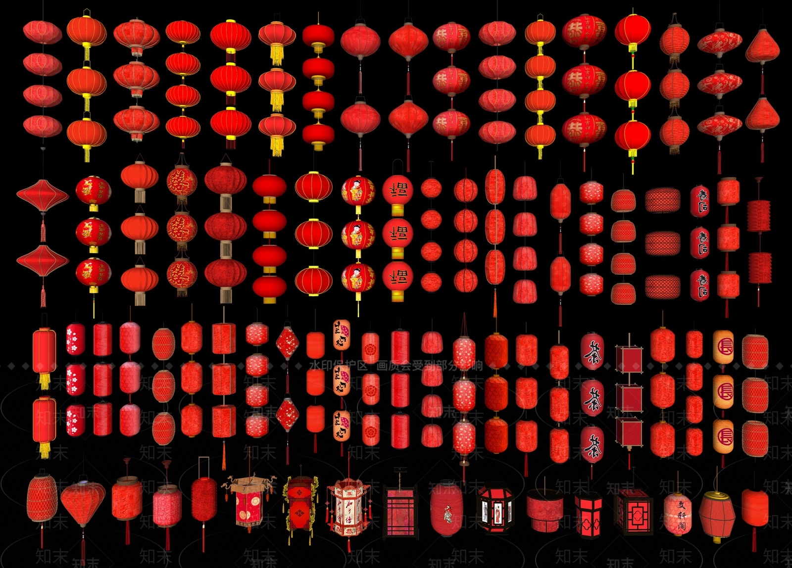 中式灯笼SU模型下载【ID:1179738963】