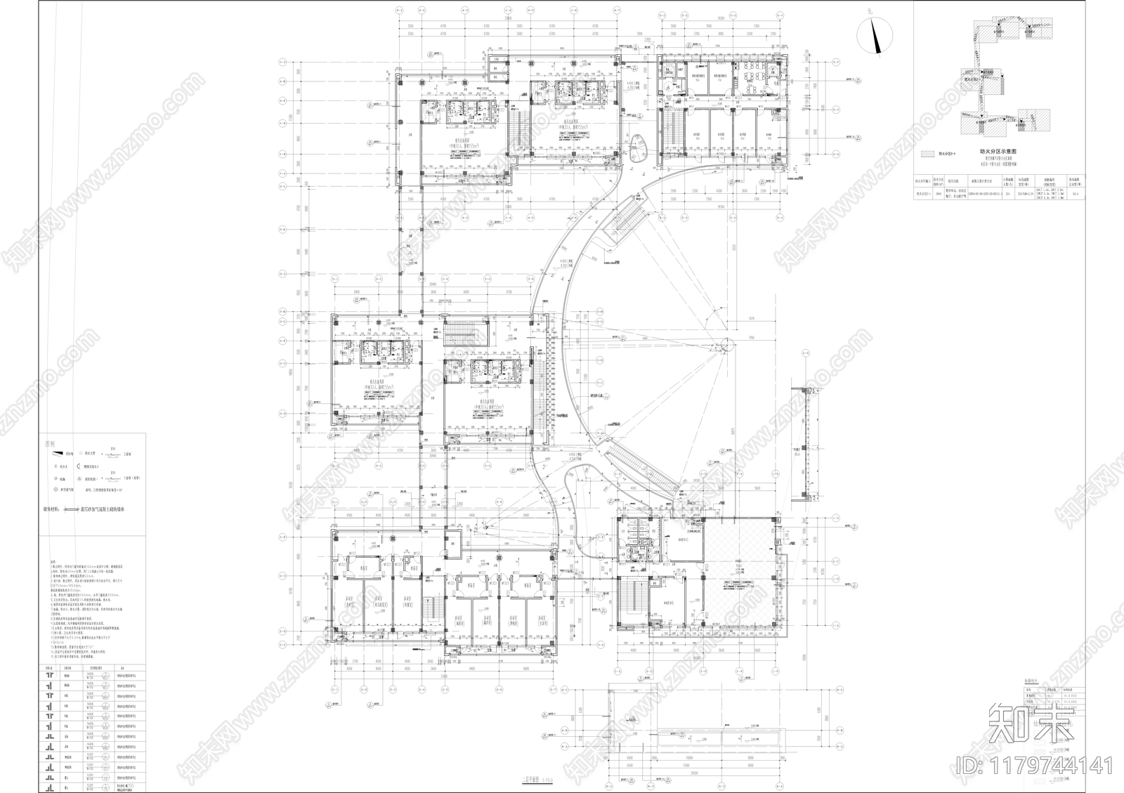 现代幼儿园建筑cad施工图下载【ID:1179744141】
