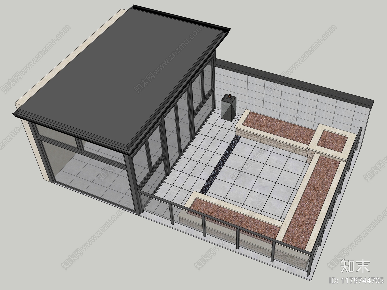 现代屋顶花园SU模型下载【ID:1179744705】