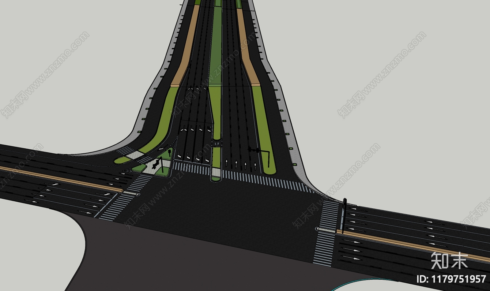 现代道路SU模型下载【ID:1179751957】