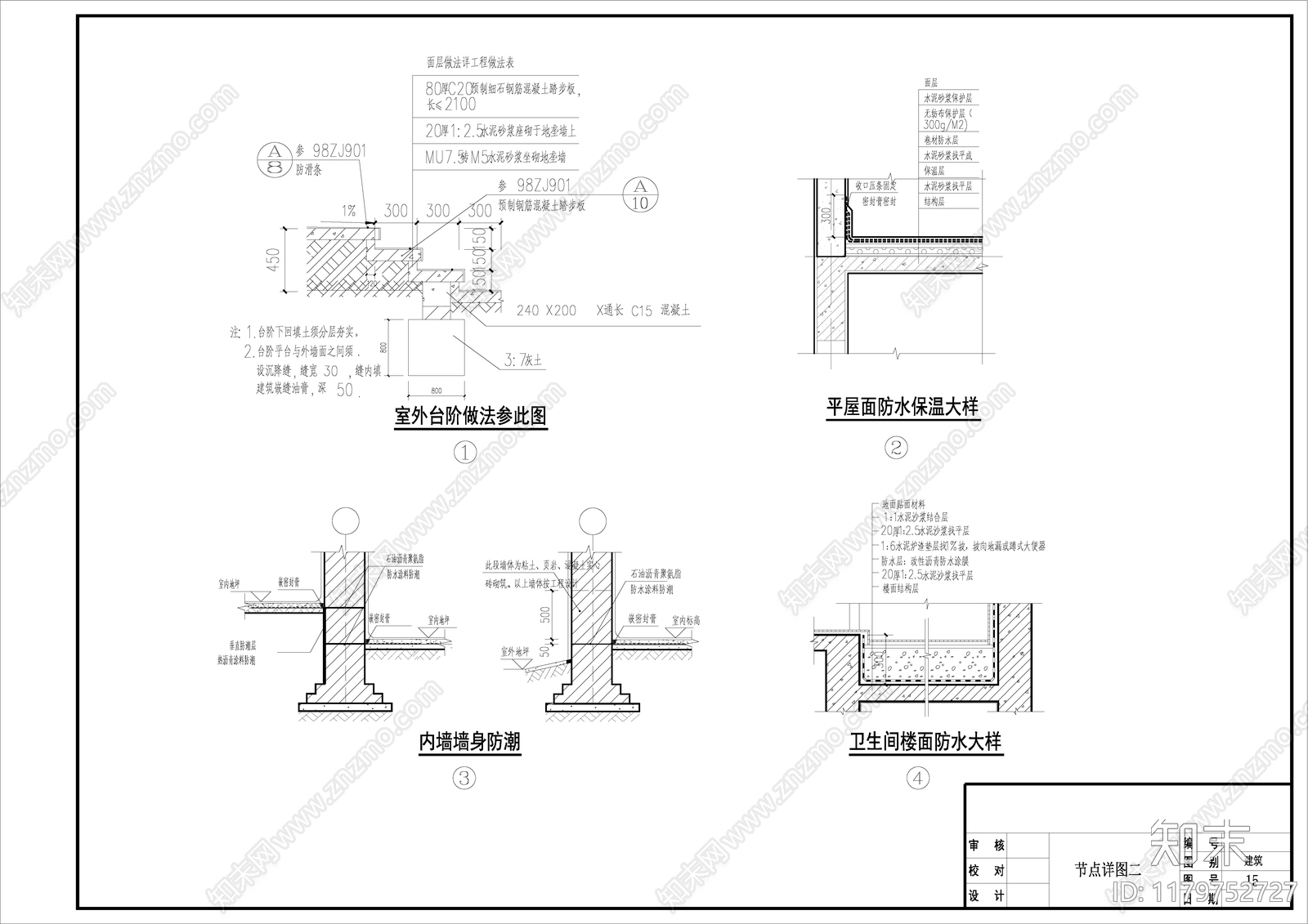 现代别墅建筑施工图下载【ID:1179752727】