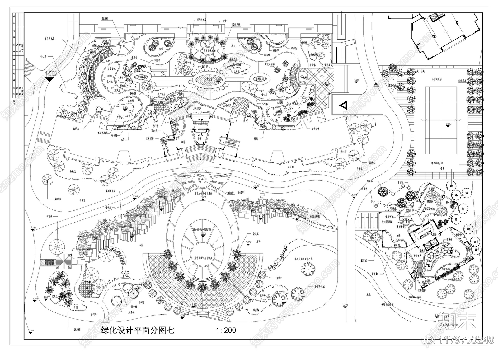 现代新中式花店cad施工图下载【ID:1179753248】