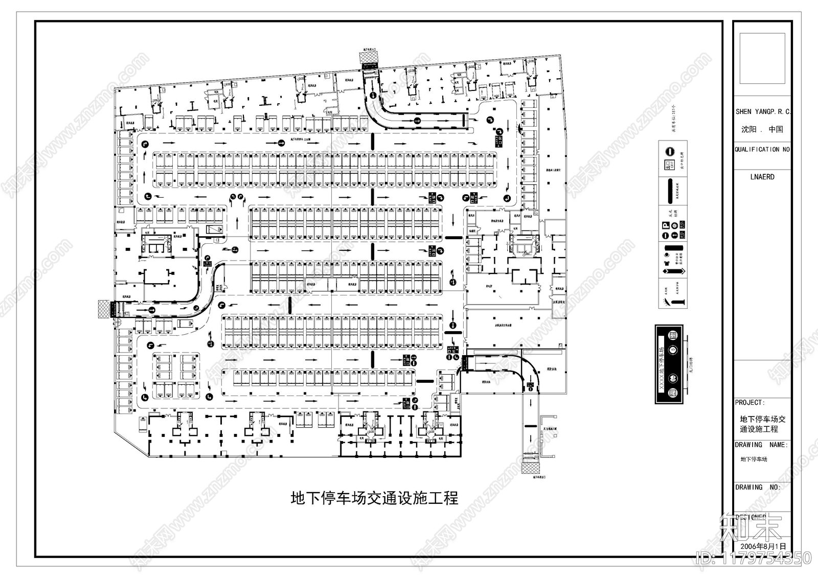 现代新中式停车场cad施工图下载【ID:1179754350】