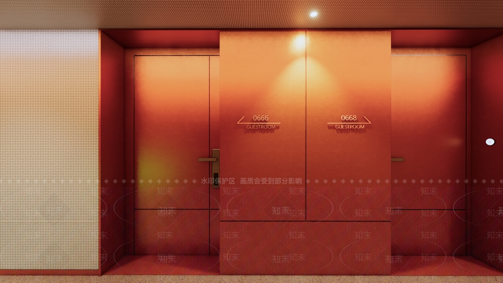 现代酒店走廊SU模型下载【ID:1179806900】