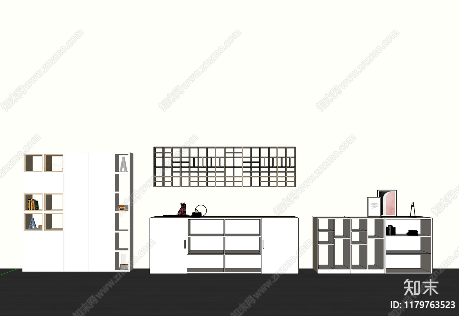 原木奶油储物柜SU模型下载【ID:1179763523】