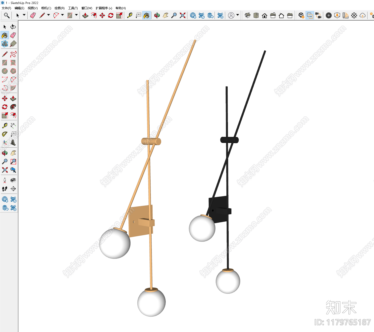 现代壁灯SU模型下载【ID:1179765187】