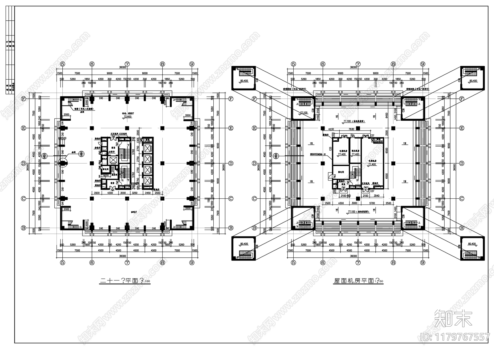 现代住宅楼建筑cad施工图下载【ID:1179767557】