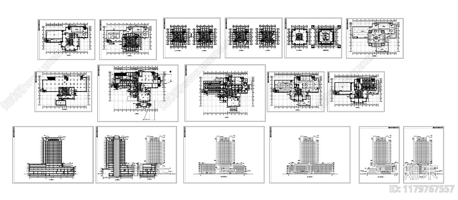 现代住宅楼建筑cad施工图下载【ID:1179767557】