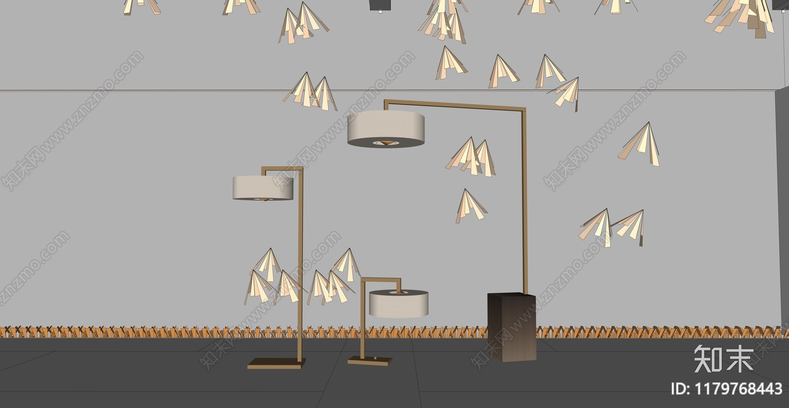 意式轻奢落地灯SU模型下载【ID:1179768443】