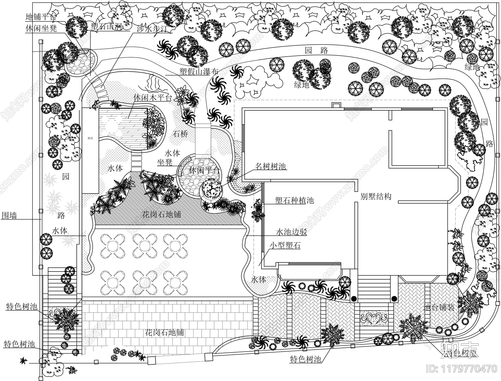 新中式庭院施工图下载【ID:1179770470】