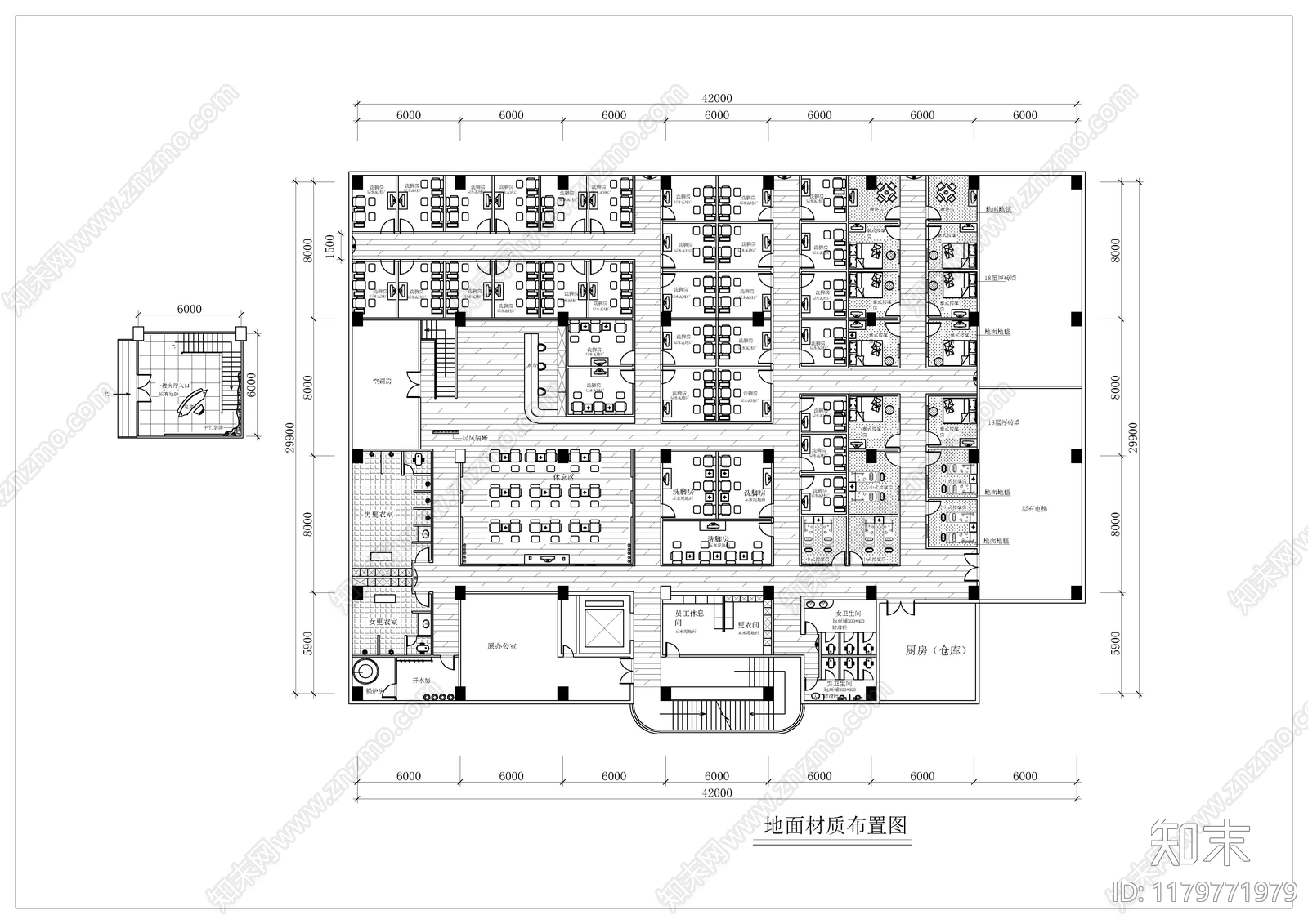 现代洗浴中心施工图下载【ID:1179771979】