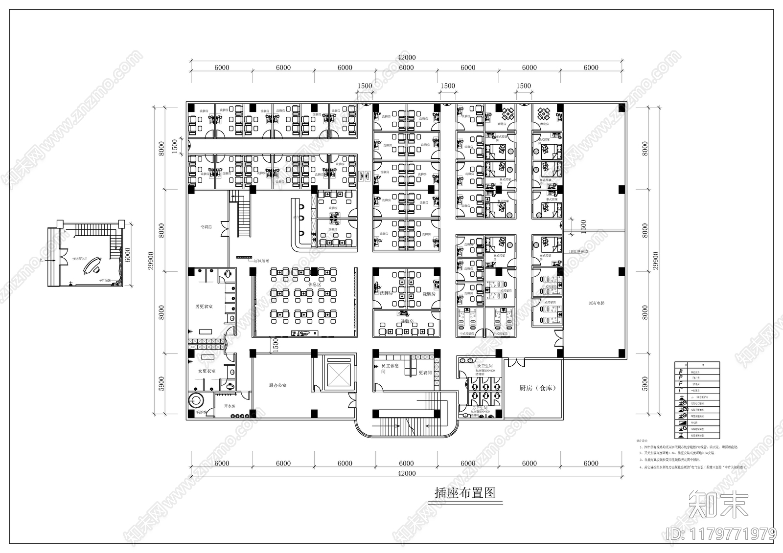 现代洗浴中心施工图下载【ID:1179771979】