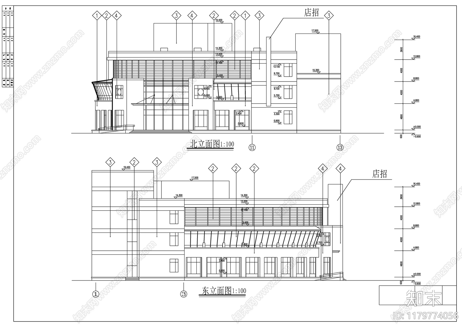 现代酒店建筑cad施工图下载【ID:1179774056】