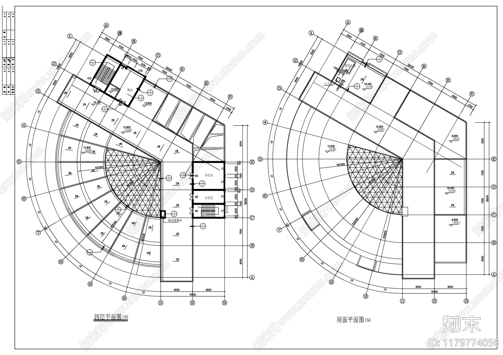 现代酒店建筑cad施工图下载【ID:1179774056】