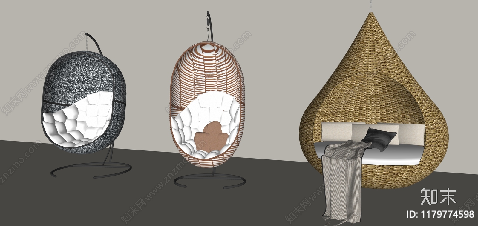 现代吊椅SU模型下载【ID:1179774598】