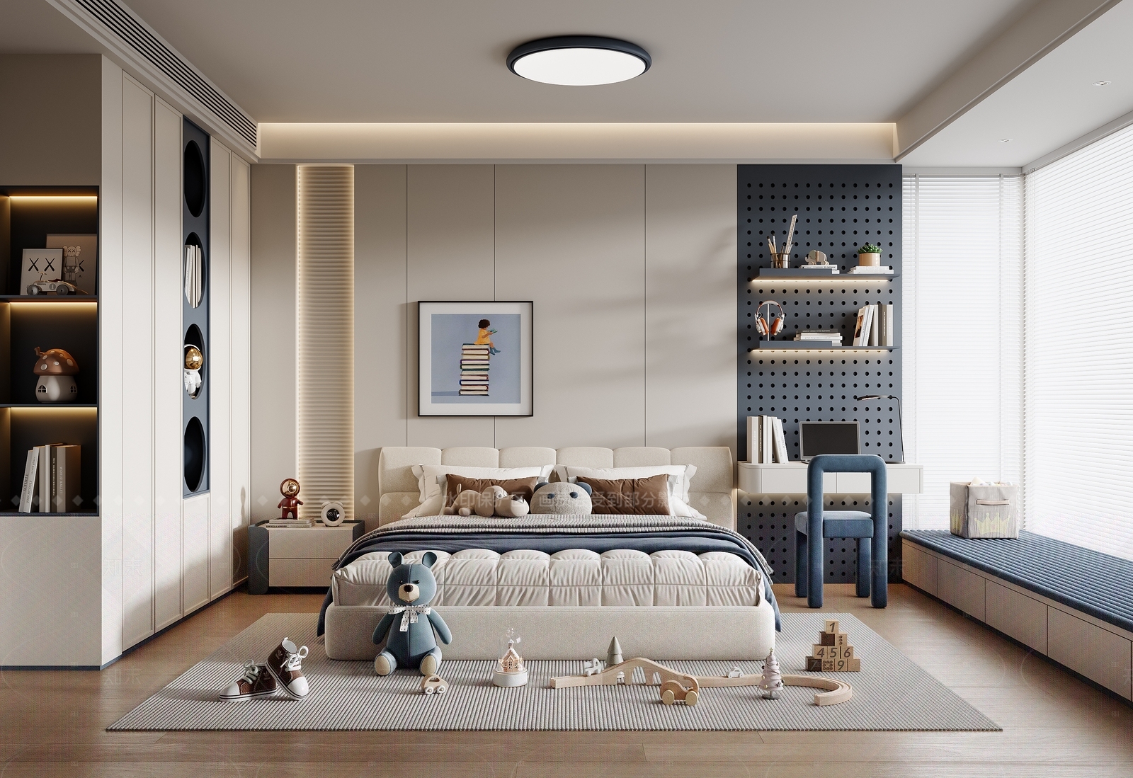 现代通用儿童房3D模型下载【ID:1214930214】