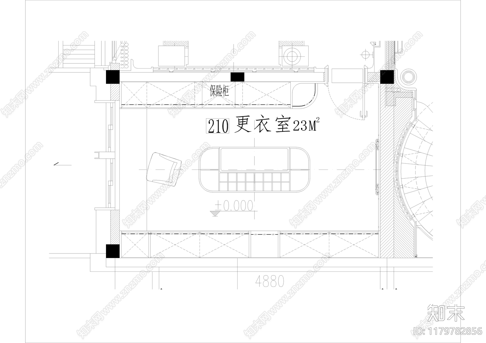 现代衣帽间施工图下载【ID:1179782856】