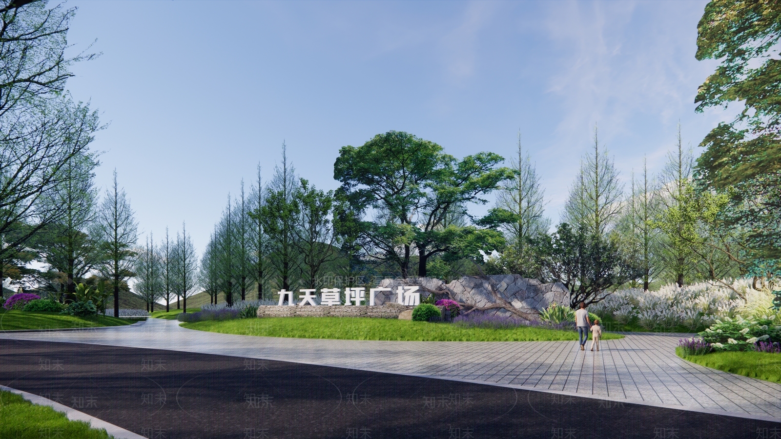 现代景观公园SU模型下载【ID:1179786465】