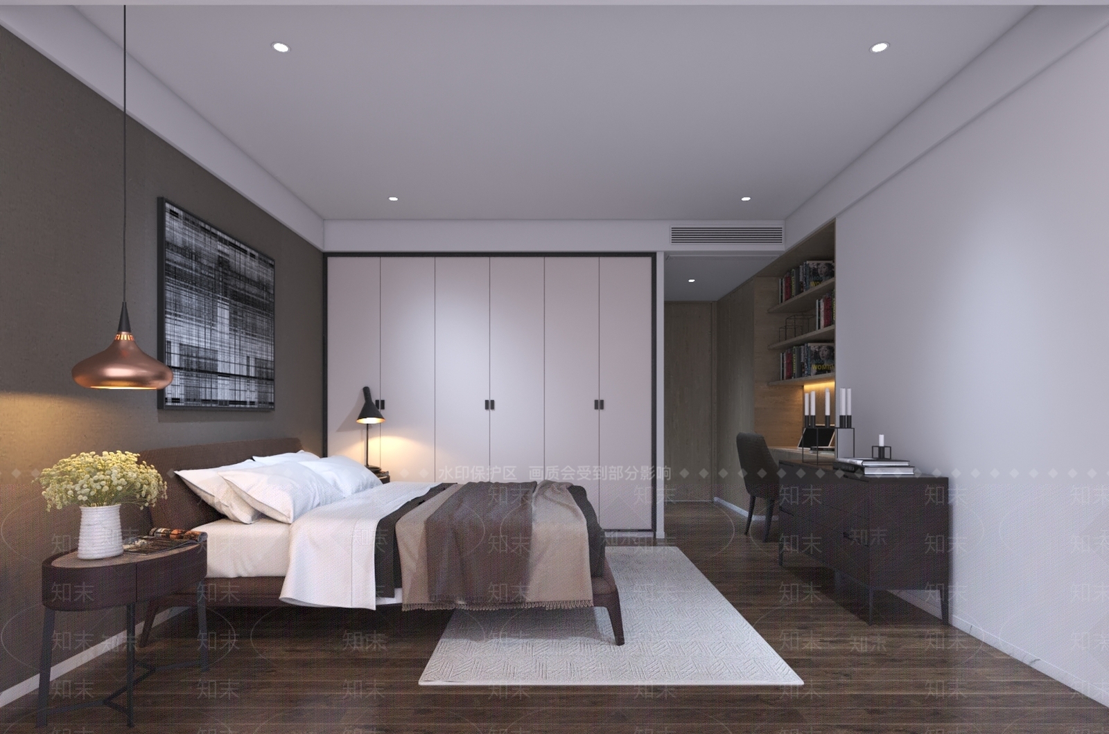 现代简约家居卧室3D模型下载【ID:1179792074】_知末3d模型网