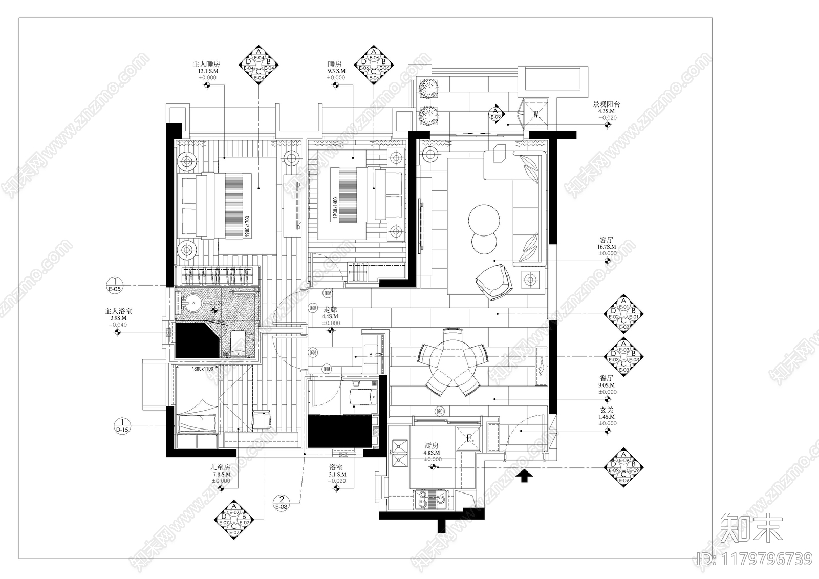 立面图cad施工图下载【ID:1179796739】