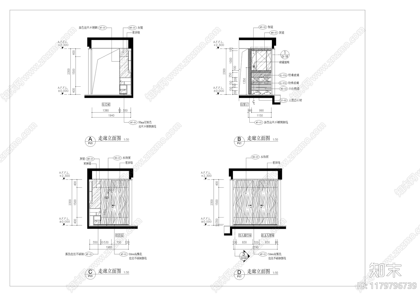 立面图cad施工图下载【ID:1179796739】