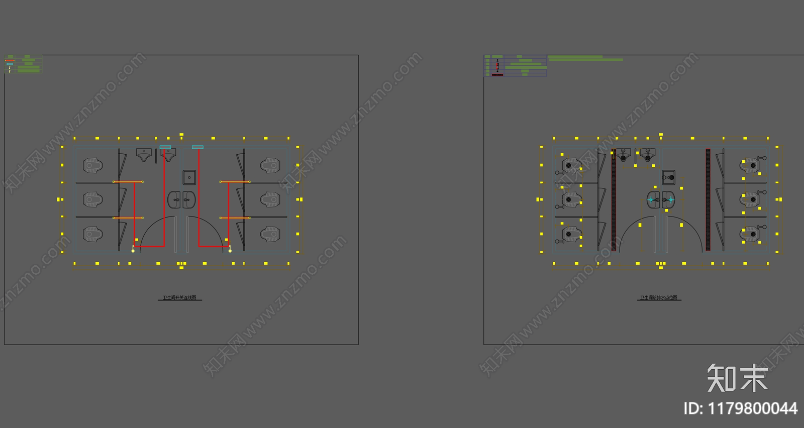 现代公共卫生间cad施工图下载【ID:1179800044】