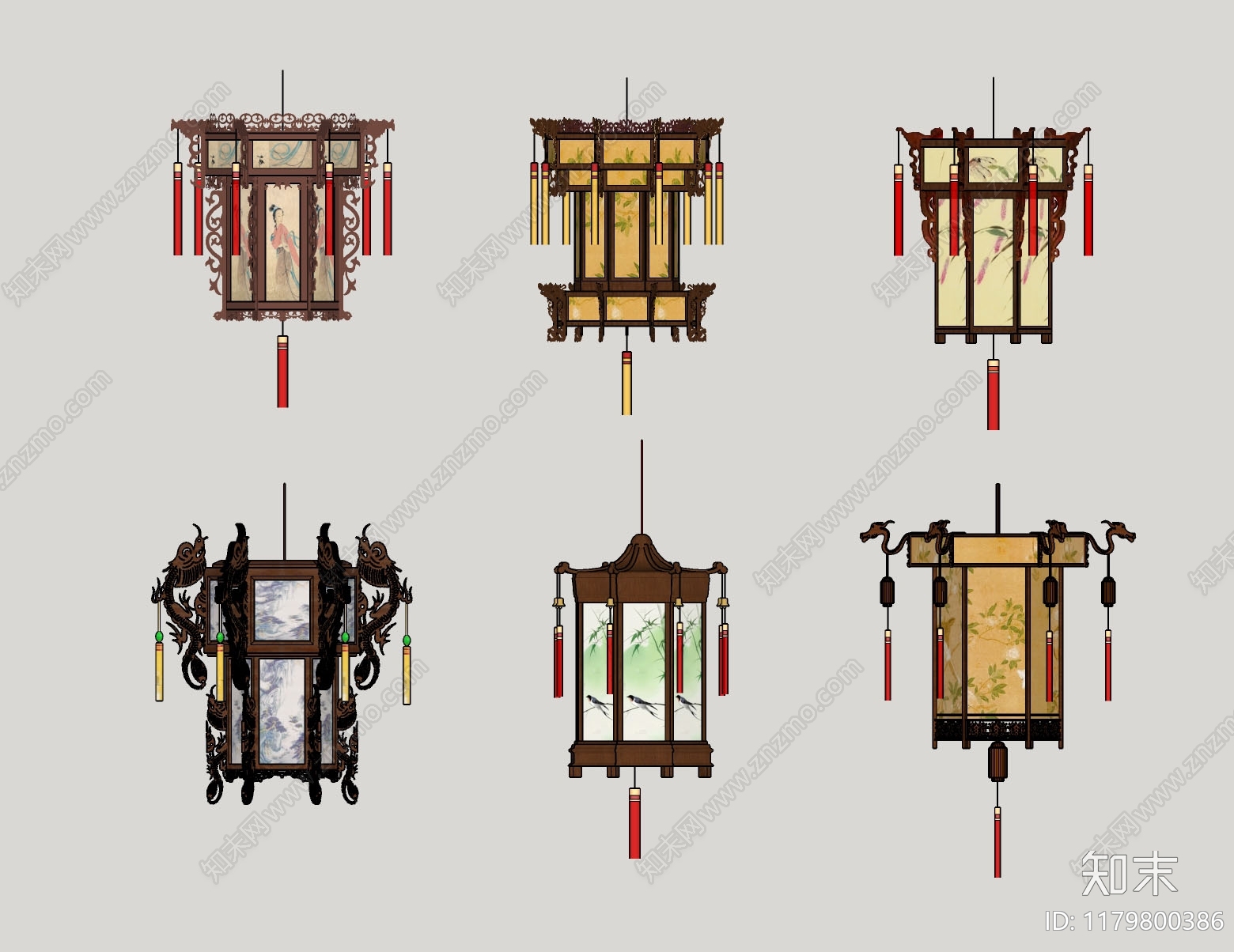 中式复古灯笼SU模型下载【ID:1179800386】