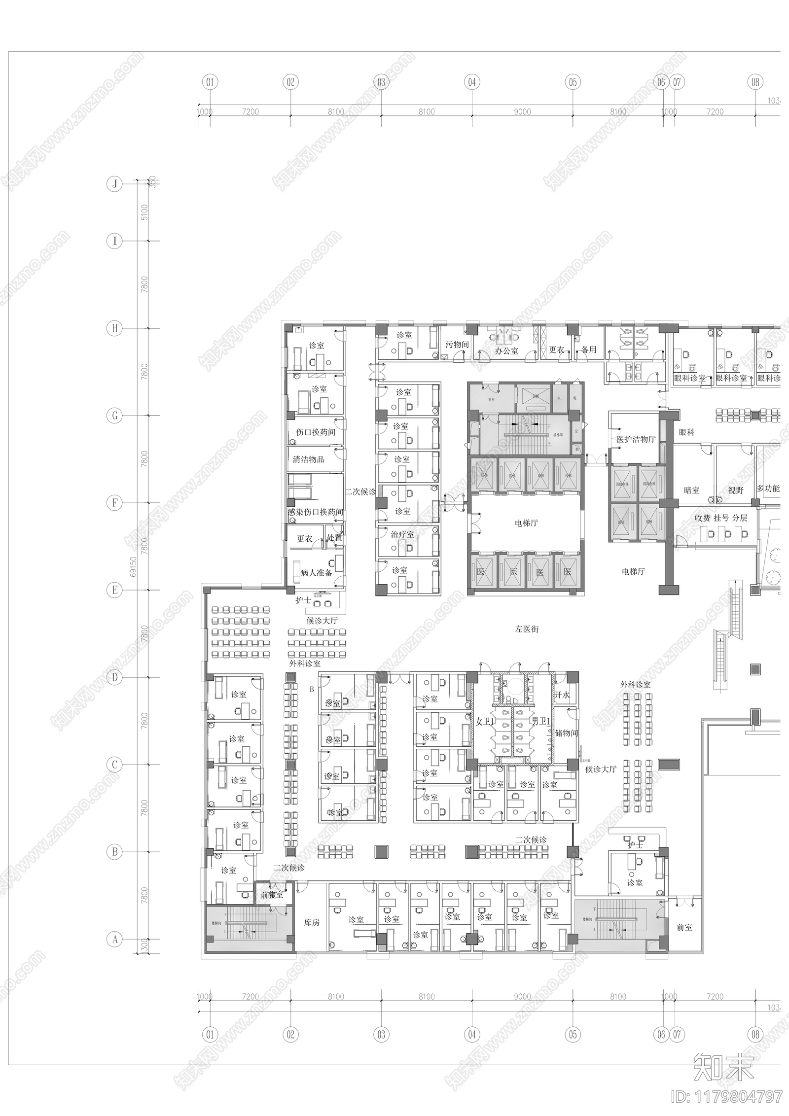 现代医院cad施工图下载【ID:1179804797】