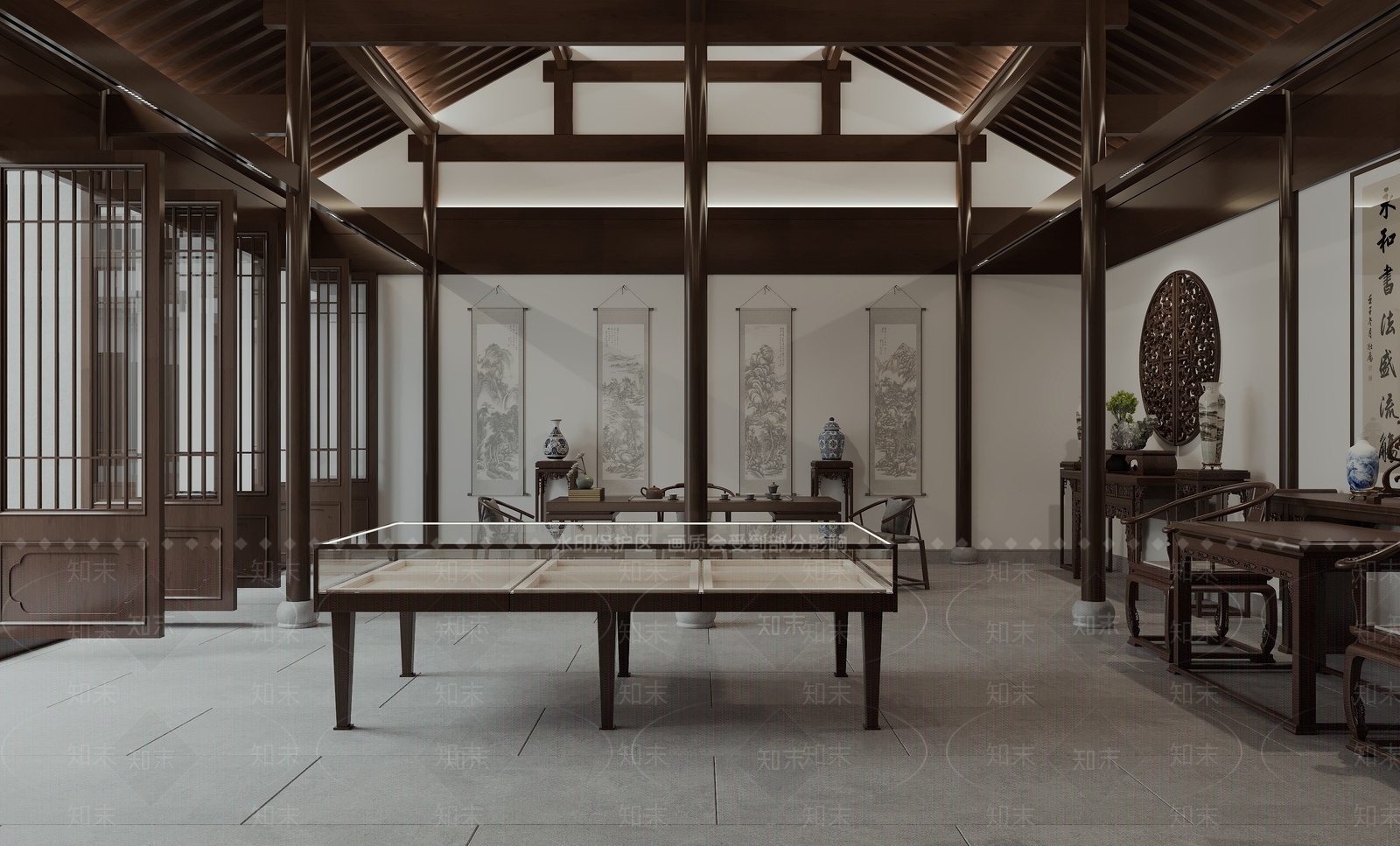 新中式中式其他商业空间3D模型下载【ID:1179809268】