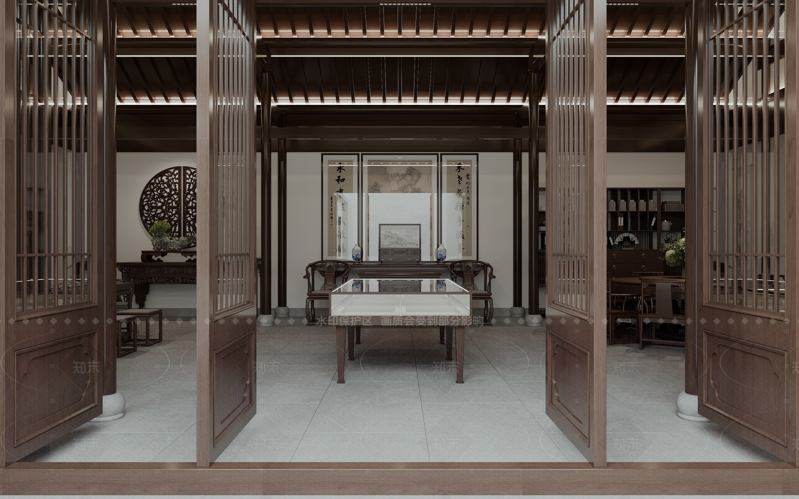 新中式中式其他商业空间3D模型下载【ID:1179809268】