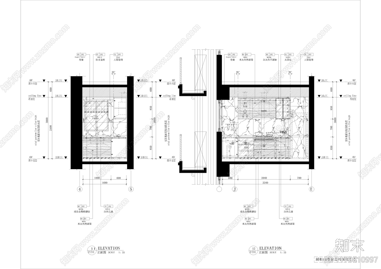 现代厨房cad施工图下载【ID:1179810997】