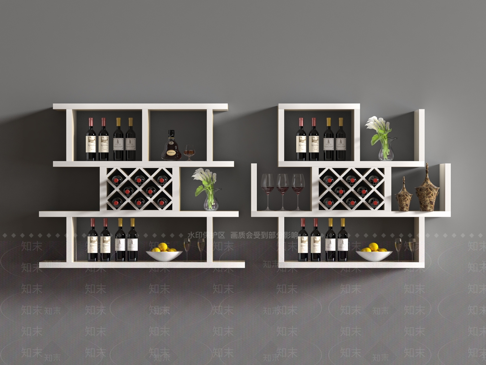 现代酒架3D模型下载【ID:1179812068】