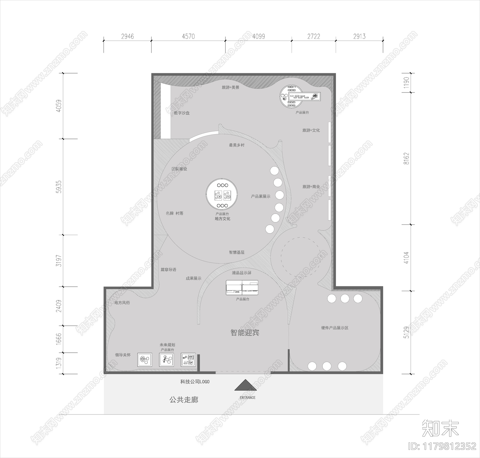 现代展厅cad施工图下载【ID:1179812352】