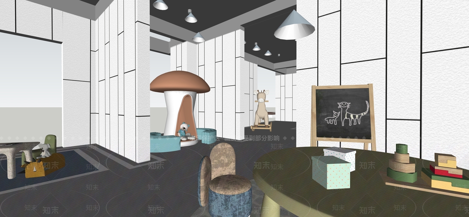 现代儿童活动空间SU模型下载【ID:1179813836】