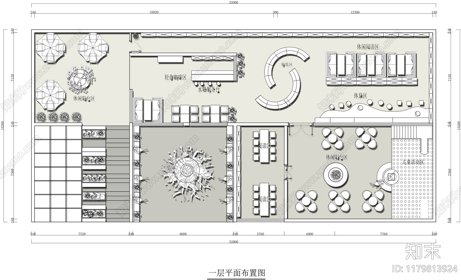 现代书店施工图下载【ID:1179813924】