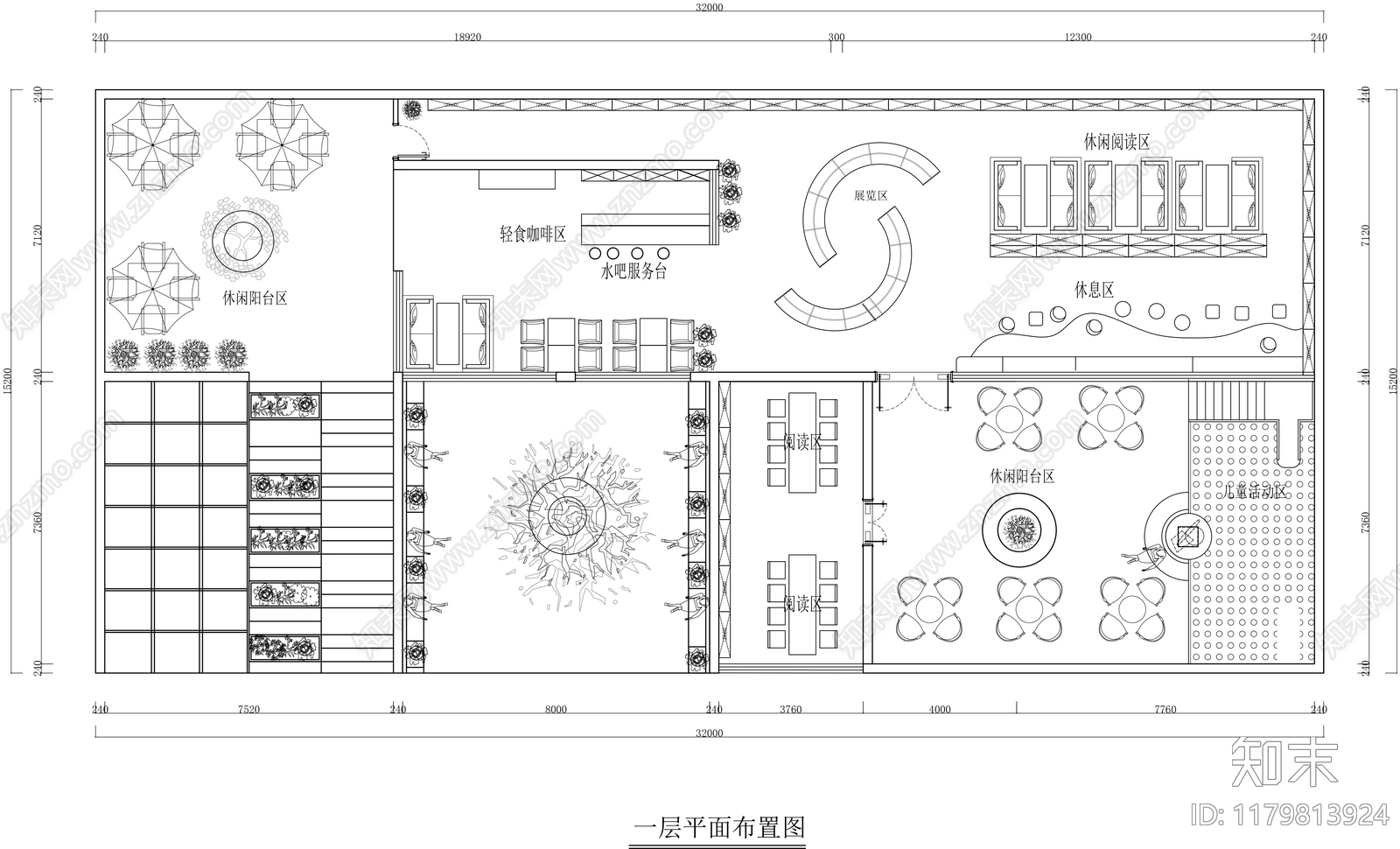 现代书店施工图下载【ID:1179813924】