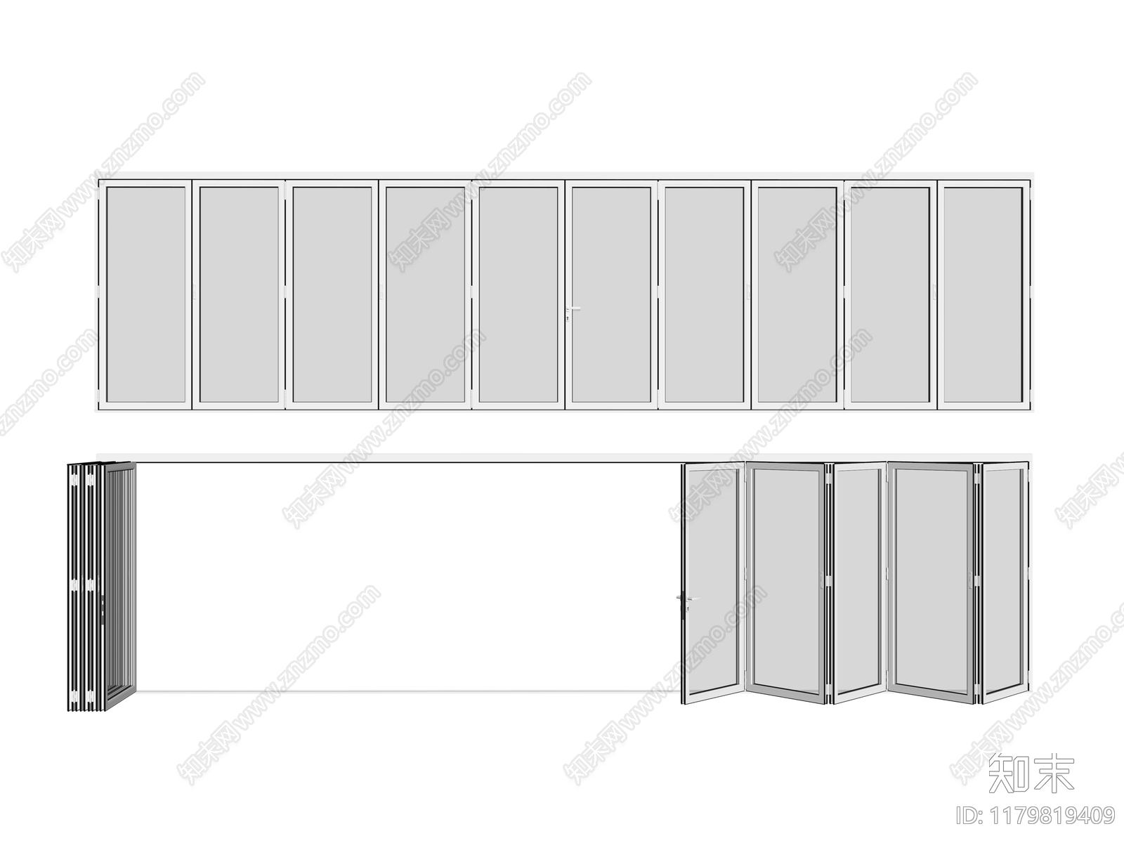 现代折叠门SU模型下载【ID:1179819409】